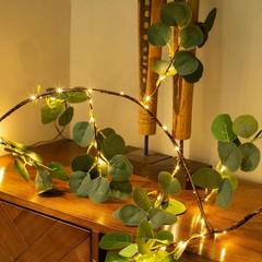 Lighted Eucalyptus Garland Battery Operated with Timer – 6.56Ft 96 Artificial…
