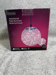 Lumineo Ball Light Decoration 80 Warm White LEDs 20cm (7.9”)D. -5m (16.4’) Cord