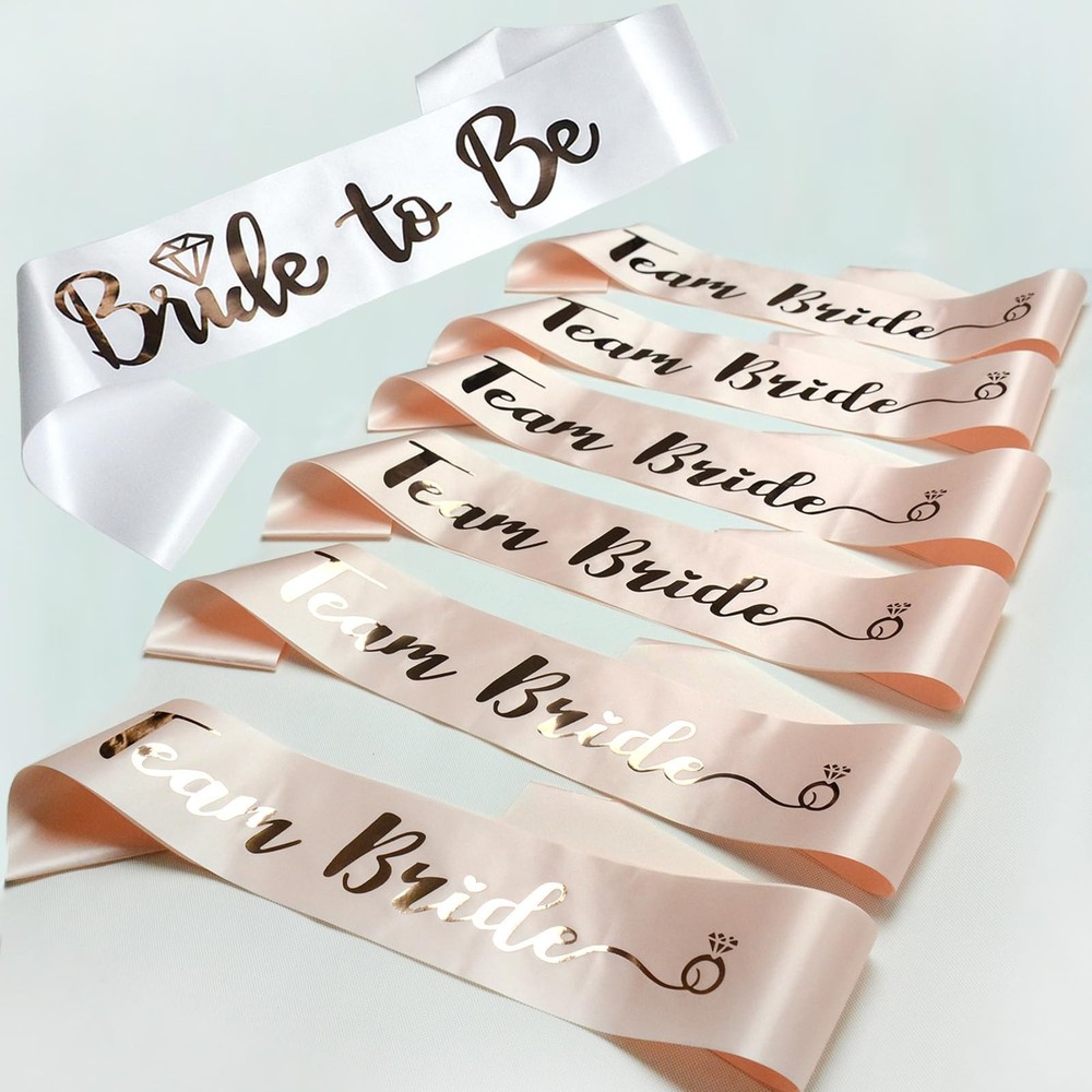 Team Bride Sash Bachelorette Wedding Party Gift For Bridesmaids 7 PCS