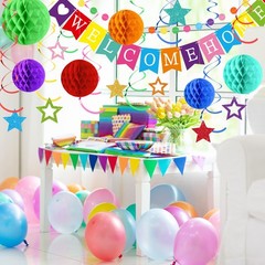 Welcome Home Decorations Welcome Home Banner with Glitter Stars Hanging Swirl…