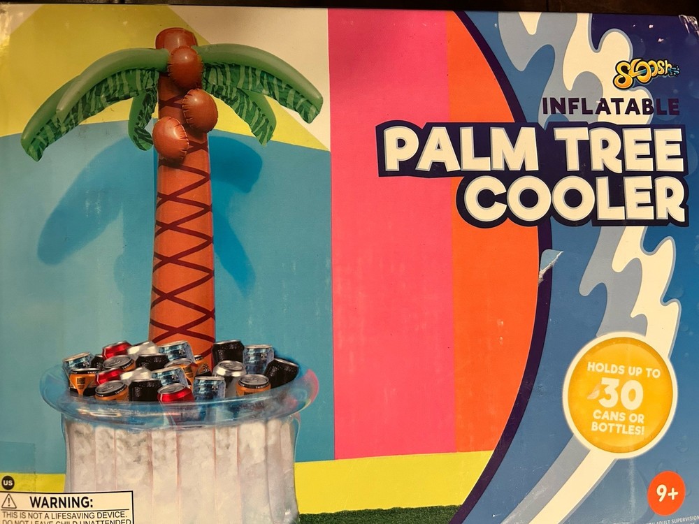 Inflatable Palm Tree Cooler Drink Beach Pool Party Decor Summer Holds 30 Cans