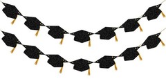 Graduation Decorations Class of 2026 Glitter Pre-Strung 118.08 inches, Black