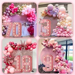 Paready 4FT Marquee 40 Numbers Rose Gold, Light Up Numbers 40 Pink 40th Birthday