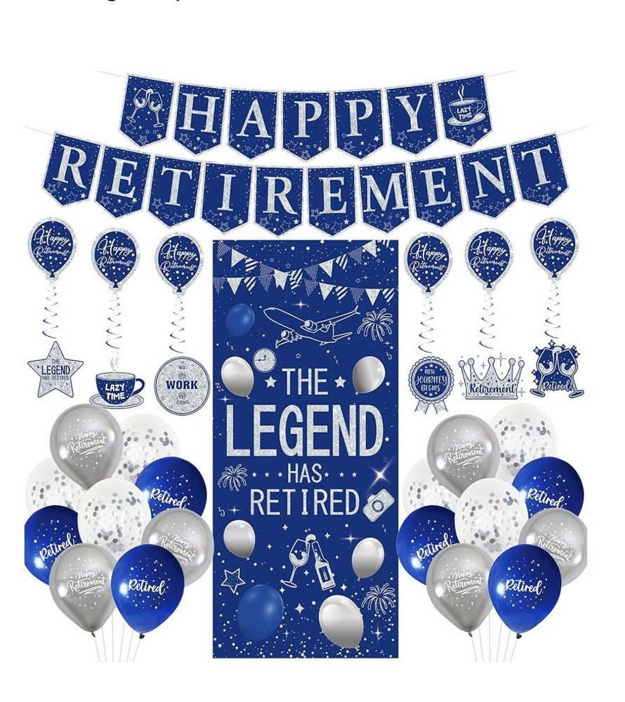 Retirement Party Decorations – Blue & Silver