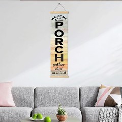 Welcome to our Porch Decor Banner, Rustic Welcome Wall Decor Banner, Hanging …
