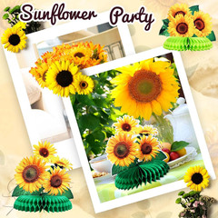 8 Pieces Sunflower Party Honeycomb Centerpieces Table Decorations Sunflower Supp