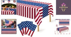 Kids-Friendly 4th of July Table Covers – 4 Pack, 108″ x 54″ for Happy Gatherings