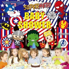 Superhero Party Supplies Backdrop Banner Vinyl 5x3ft Theme Party Decor