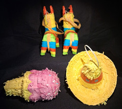 Set of 4 Miniature Vibrant Pinatas