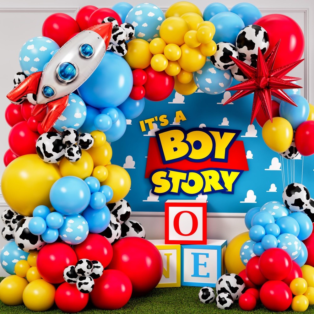 ALL-IN-1 themed Balloons Arch Kit for It’s A Boy Story Baby Shower Decoration…