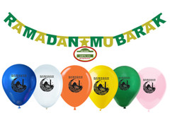 Ramadan Decoration(21Pcs) Ramadan Balloons Banner Ramadan Gift Islamic wall gift