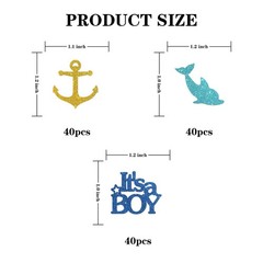 INNORU Nautical Theme It’s a Boy Confetti Glitter, Ship Anchor Confetti, Baby Sh
