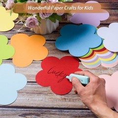 Large Flower Paper Cutouts Assorted Colors Classroom Board 6 Inch 72 PCS