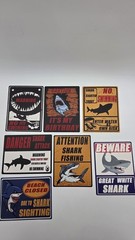 14-Shark Zone Party Decorations, Funny Wall Decor Signs, Birthday, 7.75″ X 6″