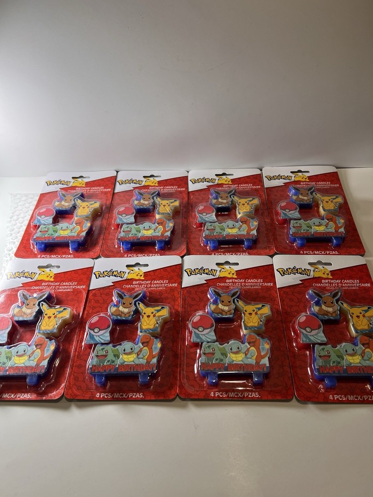 Pokemon Birthday Character Candle Set 4 pcs Pikachu Squirtle Charmander Eevee
