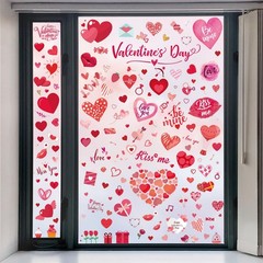 Valentine’s Day Window Clings PVC Stickers Valentine Hearts-Shape Heart