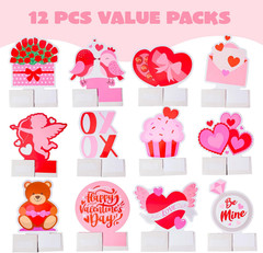 12pcs Valentine Honeycomb Table Centerpieces Heart Bear Kids Party Decorations