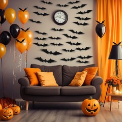FEILIBAY 60 Pieces Halloween Bats Decoration, 4 Size 3D Multi Size, Black