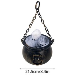 Halloween Decor Light Up Witch Handbag Cauldron Portable Tube Colorful Glowing