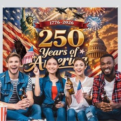 America 250 Anniversary Photo Backdrop Patriotic Banner 4th of July Fourth of…