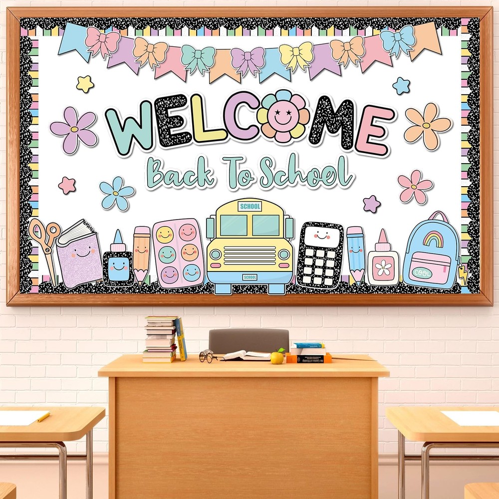 ojustbeok Composition Notebook Bulletin Board Welcome Back to Classroom Decor…