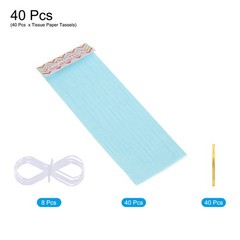 40Pcs Light Blue Tassel Garland Banner with Rope