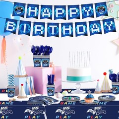 Video Game Party Supplies Set 194pcs Serves 24 Guest Birthday Decorations