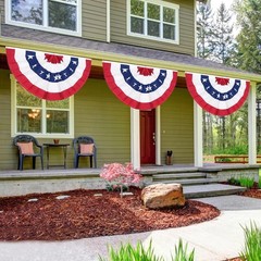 4 Pack 3×6 Feet 250th Anniversary Large American Flags Patriotic Bunting Star…