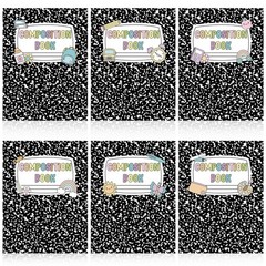 72 Pcs Composition Notebook Classroom Decor Cute Composition Paper Cutouts 10…