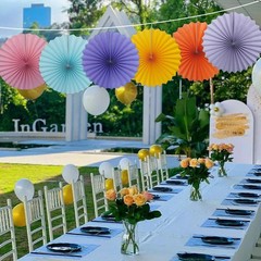 Pink Party Decorations Paper Fans Bulk 16 Inch Classroom Decor DIY Set 30 Color