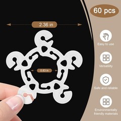 Plastic Balloon Clips 60 PCS, For Wedding Shower Decor, White