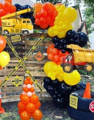 Construction Balloons, 12 inch Black Orange Yellow Balloons,Excavator Helmet …