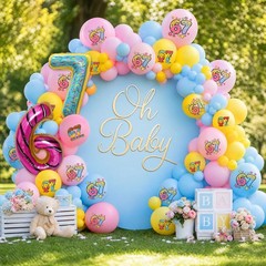 67 Donut Balloons Set, 32 Inch Number 6 7 Foil Balloon with 30 PCS Colorful L…