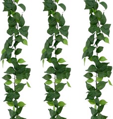 3 Strands Artificial Vines Kit, 71″ Silk Eucalyptus Ivy Garland Green Leaves