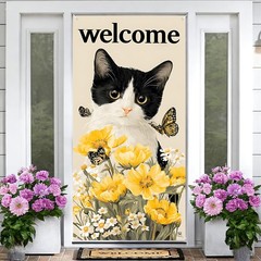 Front Door Covers Decorative, Seasonal Curtain 70.8 × 35.4 for Easter 4th of …