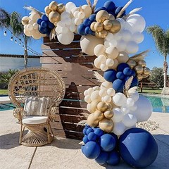 130pcs Navy Blue Balloons Different Sizes 18″ 12″ 10″ 5″ Dark Blue 13 Navy Blue