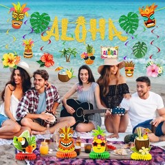 Luau Party Decorations, Hawaiian Party Decorations with Aloha Banner Hanging …