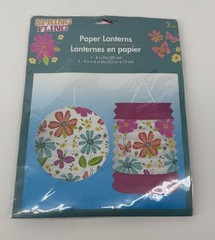 Spring Fling Paper Lanterns 2 Pc Floral Butterfly Hanging Party Decor New Sealed