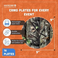 Vibrant Camouflage Party Plates Set – Camo Theme Decorations