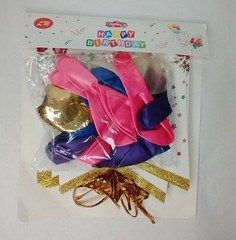 Happy Birthday Banner Unicorn Theme Party Pink Purple Clear Balloons