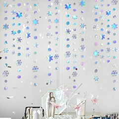 Clearance 52Ft Winter Wonderland Party Decoration Iridescent Snowflake Garlan…