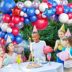 138PCS Red White and Blue Balloon Garland Arch Kit, 18 12 10 5 Inch Red and Blue