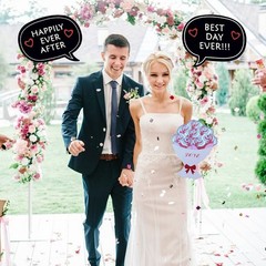 52 PCS Wedding Photo Booth Props with Stick Funny Supplies for Bride Groom