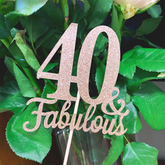 10-Pack Double Sided Fabulous and 40th Birthday Centerpieces for Tables, Number