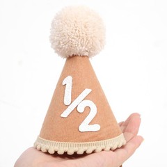 Baby Half Birthday Cone Hat – Baby 1/2 Birthday Hat, Six Months Party Hat Out…