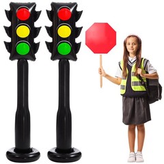 2 Pack 59 Inch Jumbo Inflatable PVC Traffic Light Balloons Racing Car Birthda…