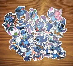 Lilo And Stitch 86 Piece Party Bundle 12 Each Keychain/Bracelet/Pin 50 Stickers