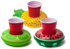 6 Inflatable Tropical Fruits Beverage Boats For Swimming Pool Fun Party