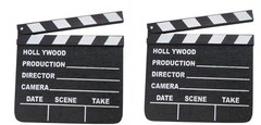 2 HOLLYWOOD CLAPBOARD CLAPPER CLAP BOARDS MOVIE SIGN DIRECTOR’S PROP CHALKBOARD