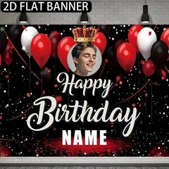 1pc 2D Theme Personalized Birthday Custom Poster Custom Text Photo Party Decor❀